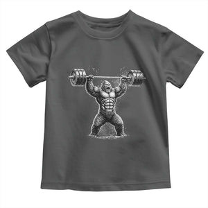 Funny Gym Bigfoot Toddler T Shirt Weightlifting Workout TS10 Dark Heather Print Your Wear