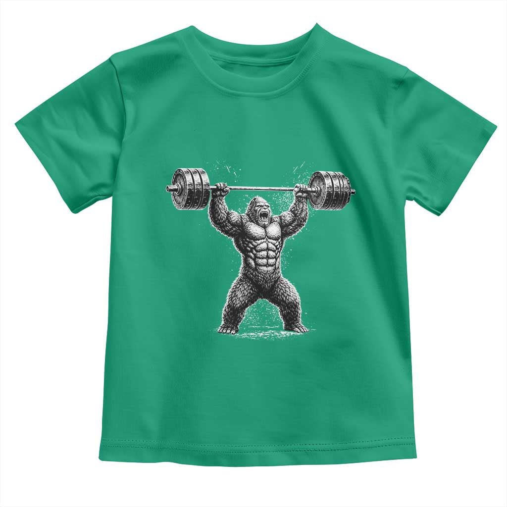 Funny Gym Bigfoot Toddler T Shirt Weightlifting Workout TS10 Irish Green Print Your Wear