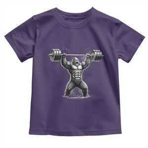Funny Gym Bigfoot Toddler T Shirt Weightlifting Workout TS10 Purple Print Your Wear