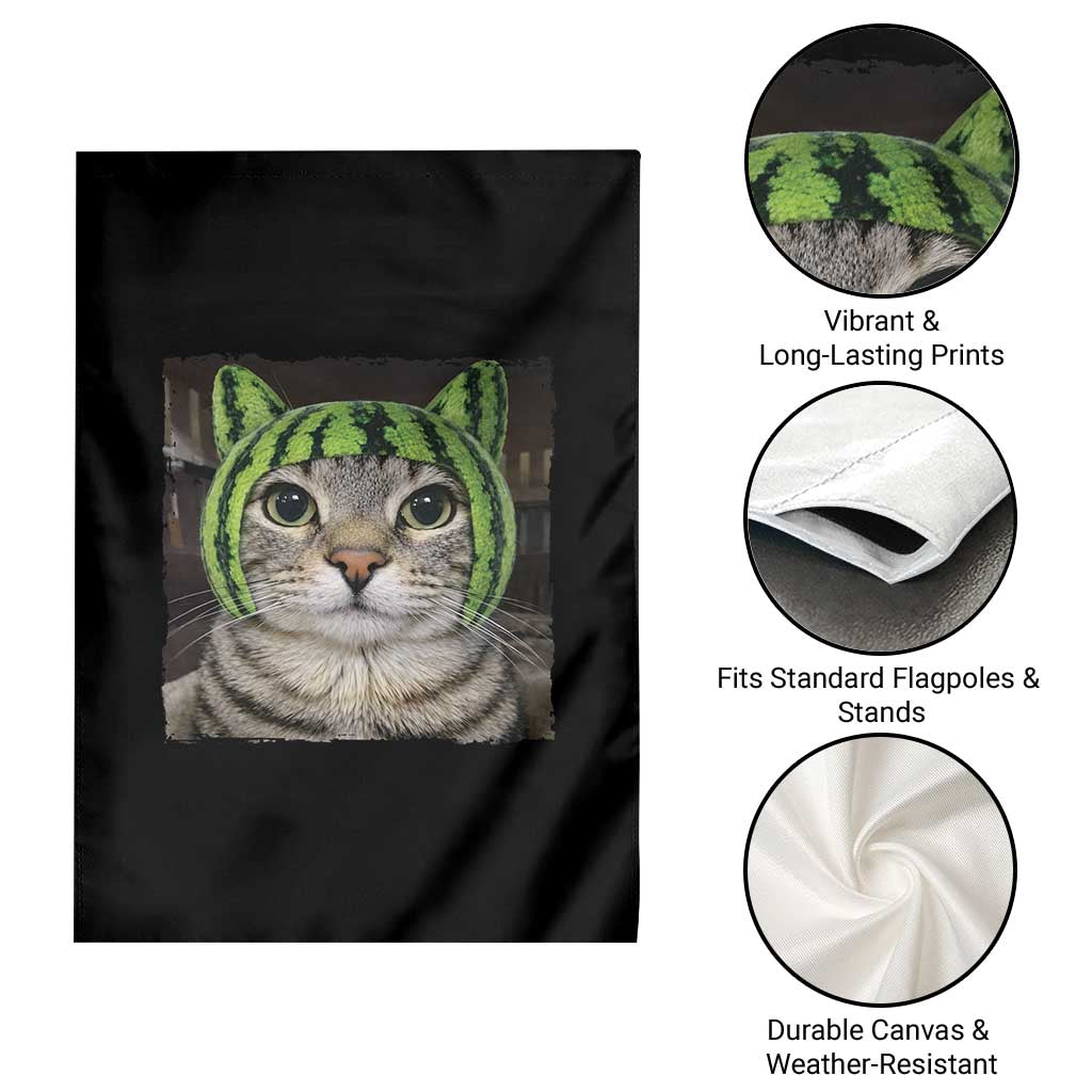 Watermelon Cat Silly Cat Meme Garden Flag TS10 Print Your Wear