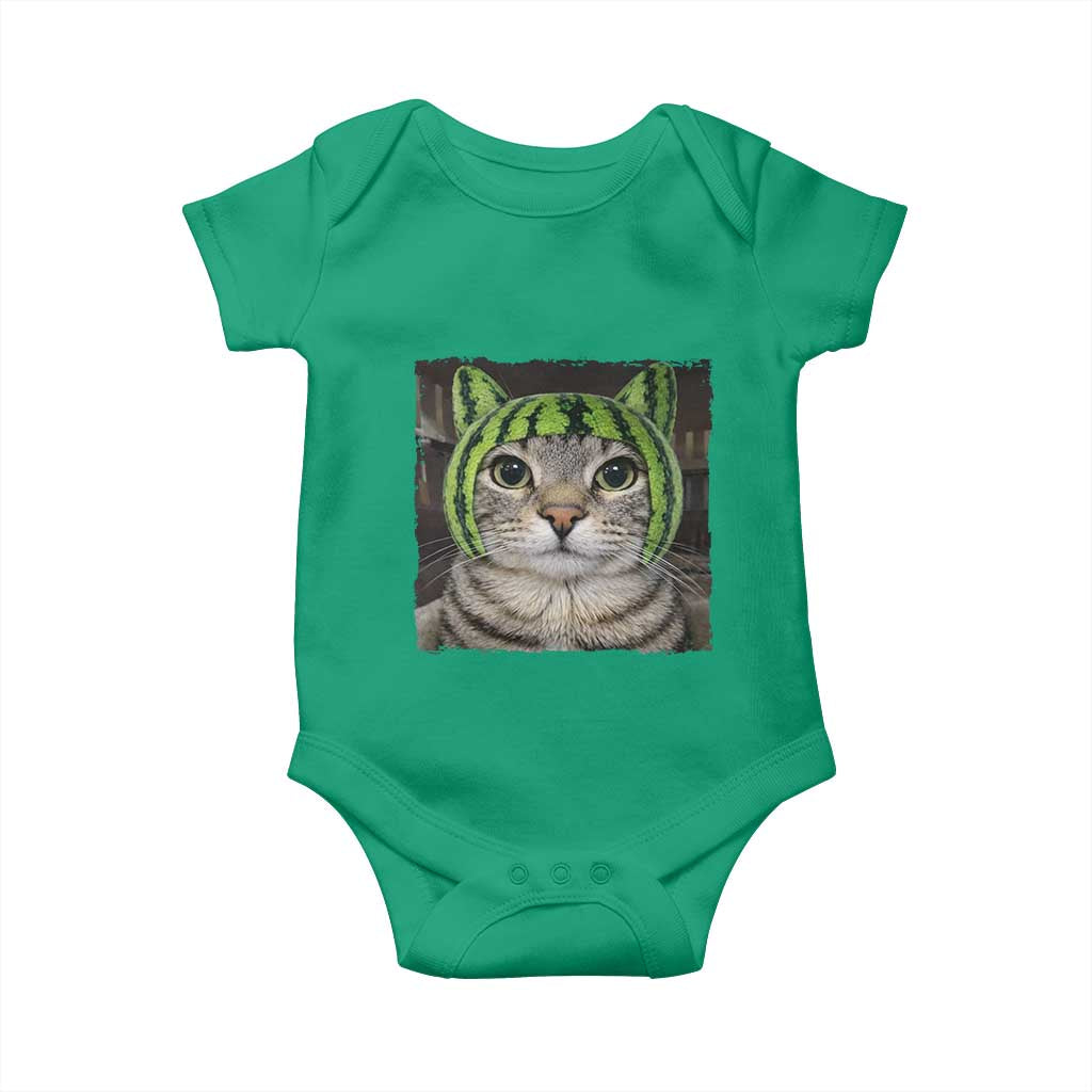 Watermelon Cat Silly Cat Meme Baby Onesie TS10 Irish Green Print Your Wear