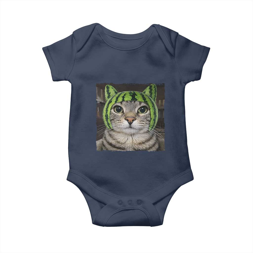 Watermelon Cat Silly Cat Meme Baby Onesie TS10 Navy Print Your Wear