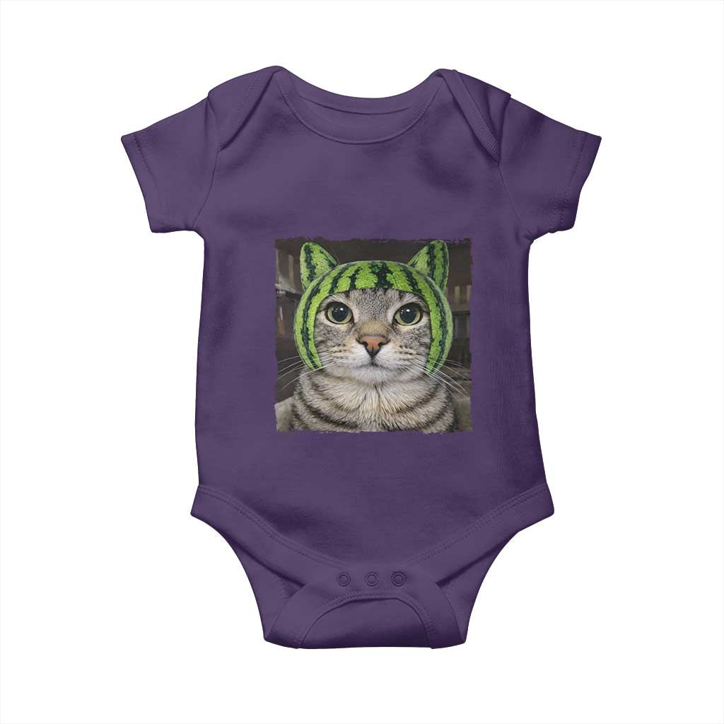 Watermelon Cat Silly Cat Meme Baby Onesie TS10 Purple Print Your Wear