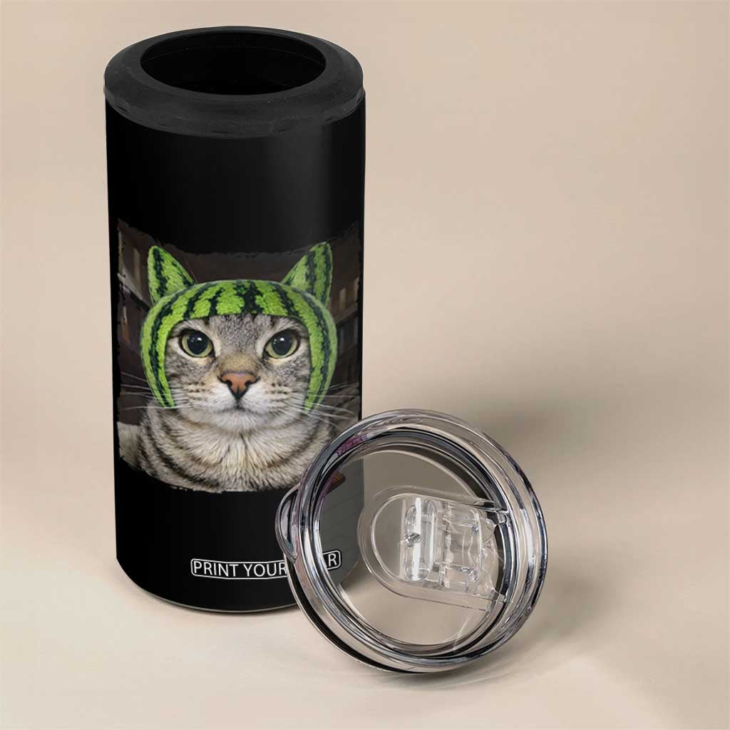 Watermelon Cat Silly Cat Meme 4 in 1 Can Cooler Tumbler TS10 Print Your Wear