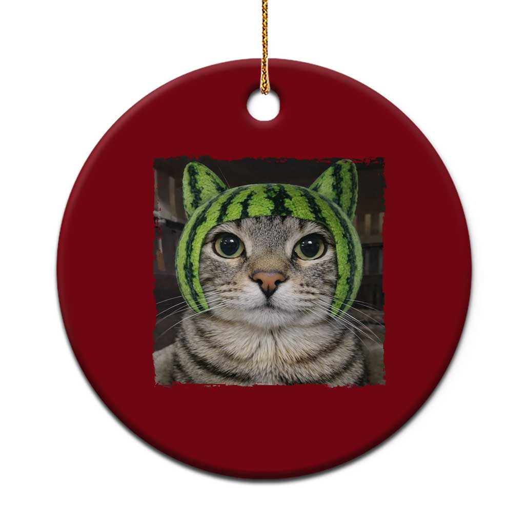 Watermelon Cat Silly Cat Meme Ceramic Ornament TS10 1pc Red Print Your Wear