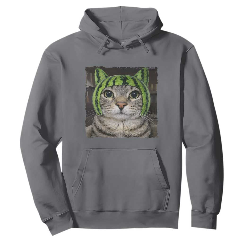 Watermelon Cat Silly Cat Meme Hoodie TS10 Charcoal Print Your Wear