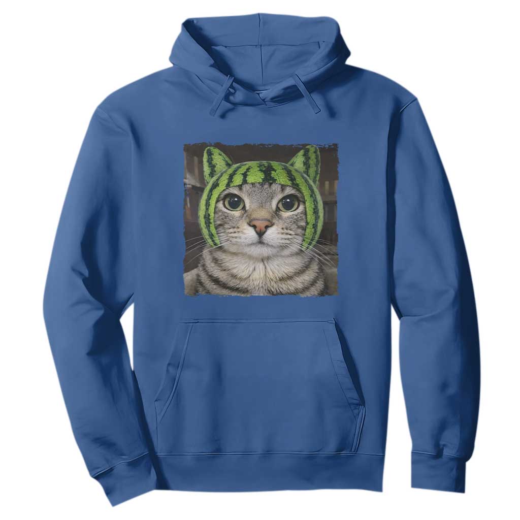 Watermelon Cat Silly Cat Meme Hoodie TS10 Royal Blue Print Your Wear