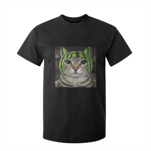 Watermelon Cat Silly Cat Meme T Shirt For Kid TS10 Black Print Your Wear