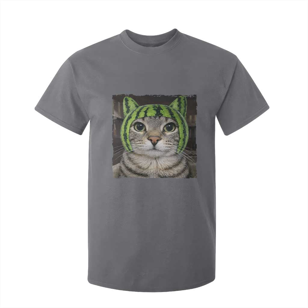 Watermelon Cat Silly Cat Meme T Shirt For Kid TS10 Charcoal Print Your Wear