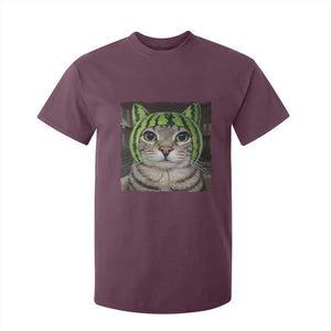 Watermelon Cat Silly Cat Meme T Shirt For Kid TS10 Maroon Print Your Wear