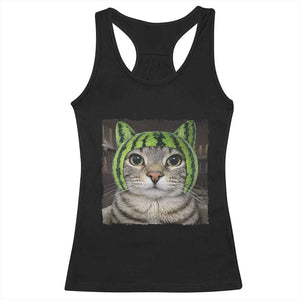 Watermelon Cat Silly Cat Meme Racerback Tank Top TS10 Black Print Your Wear