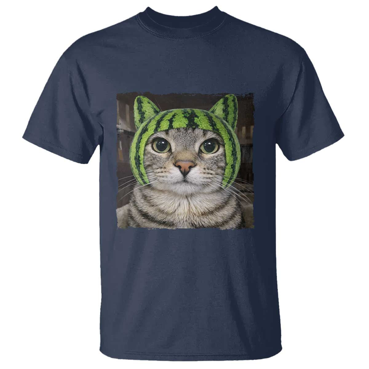 Watermelon Cat Silly Cat Meme T Shirt TS10 Navy Print Your Wear