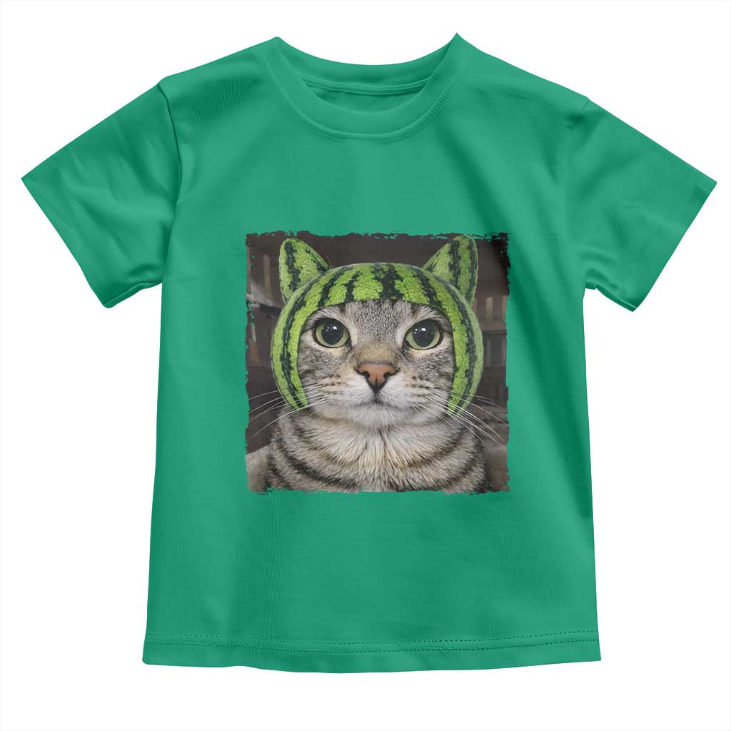 Watermelon Cat Silly Cat Meme Toddler T Shirt TS10 Irish Green Print Your Wear