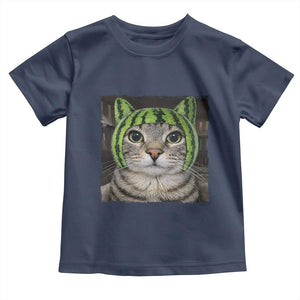 Watermelon Cat Silly Cat Meme Toddler T Shirt TS10 Navy Print Your Wear