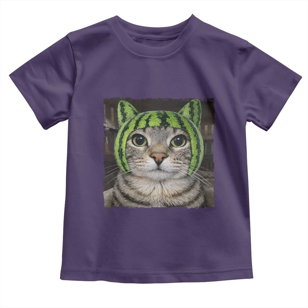 Watermelon Cat Silly Cat Meme Toddler T Shirt TS10 Purple Print Your Wear