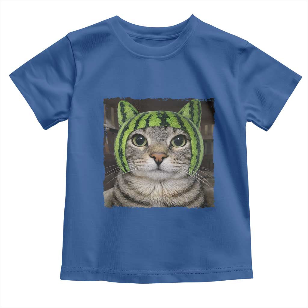 Watermelon Cat Silly Cat Meme Toddler T Shirt TS10 Royal Blue Print Your Wear