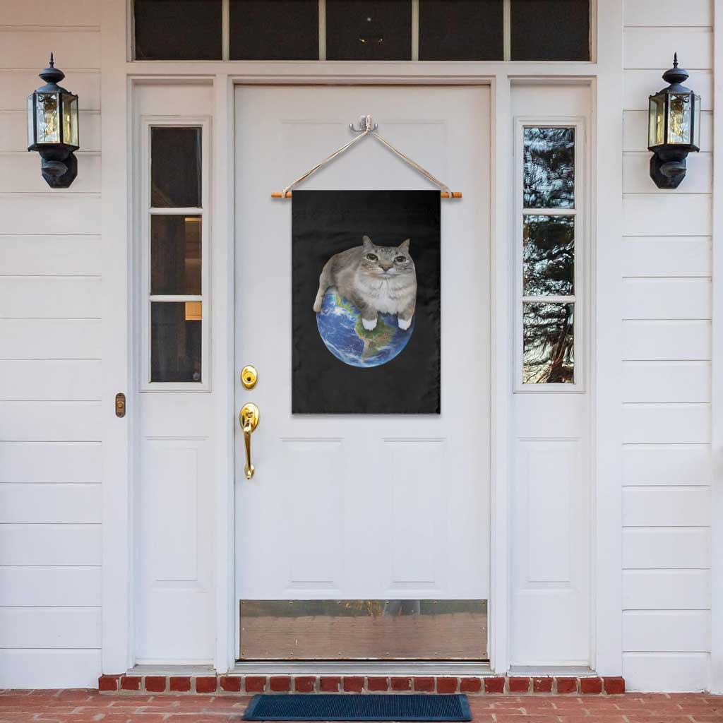 Earth Cat Silly Cat Meme Garden Flag TS10 Print Your Wear