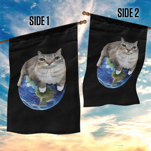 Earth Cat Silly Cat Meme Garden Flag TS10 Print Your Wear