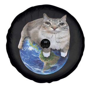 Earth Cat Silly Cat Meme Spare Tire Cover TS10 Print Your Wear