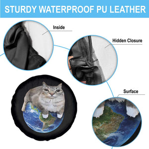 Earth Cat Silly Cat Meme Spare Tire Cover TS10 Print Your Wear