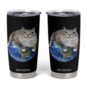 Earth Cat Silly Cat Meme Tumbler Cup TS10 Black Print Your Wear