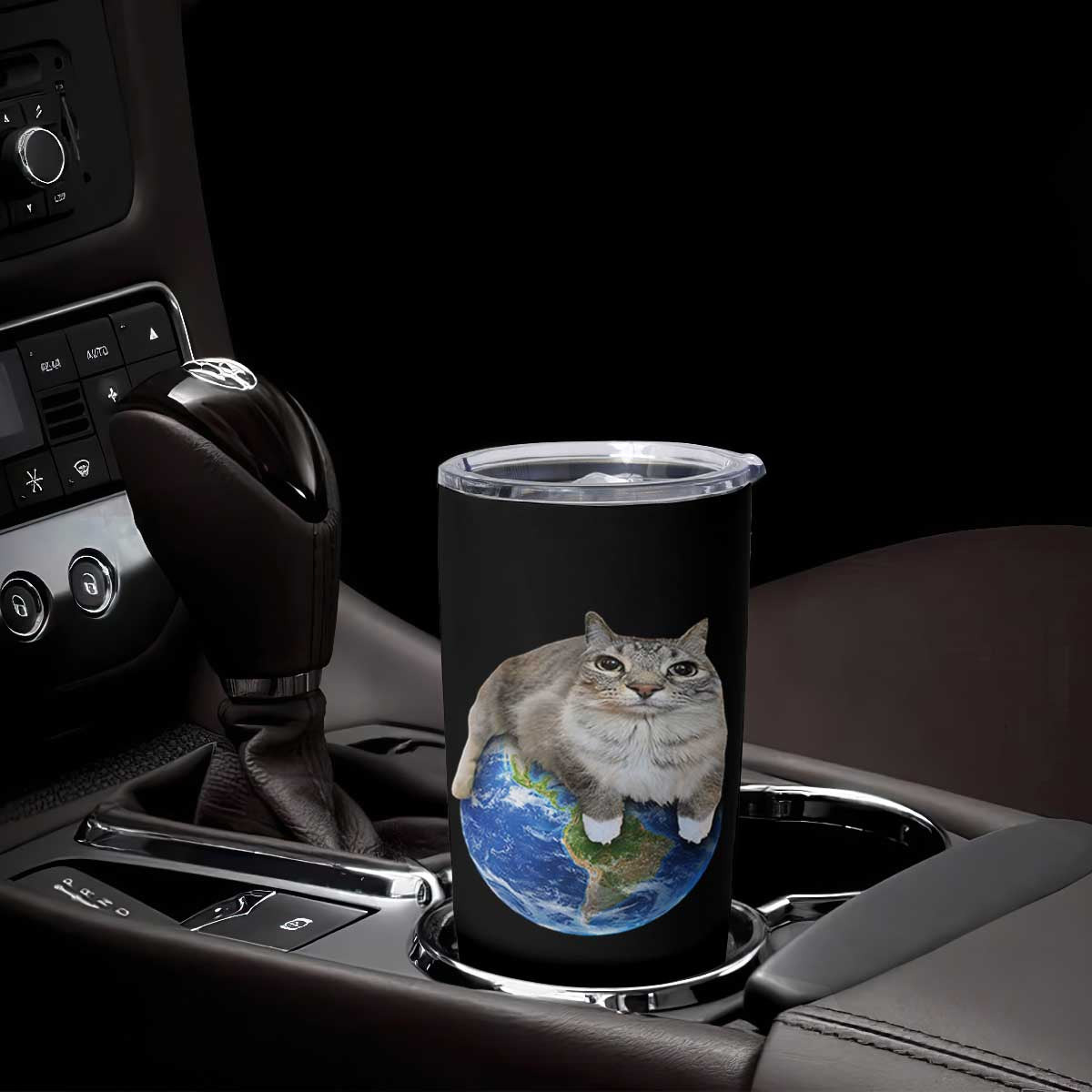 Earth Cat Silly Cat Meme Tumbler Cup TS10 Print Your Wear