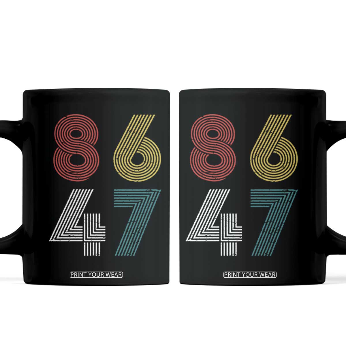 Retro 8647 Coffee Mug Classic Retro Vintage 80s Subtle FDT TS10 Black Print Your Wear