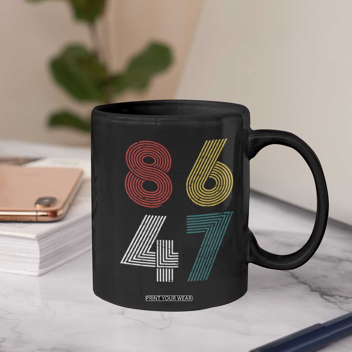 Retro 8647 Coffee Mug Classic Retro Vintage 80s Subtle FDT TS10 Print Your Wear
