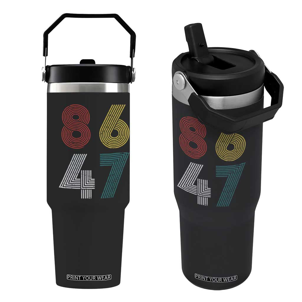 Retro 8647 Flip Straw Tumbler Classic Retro Vintage 80s Subtle FDT TS10 One Size: 30 oz Black Print Your Wear