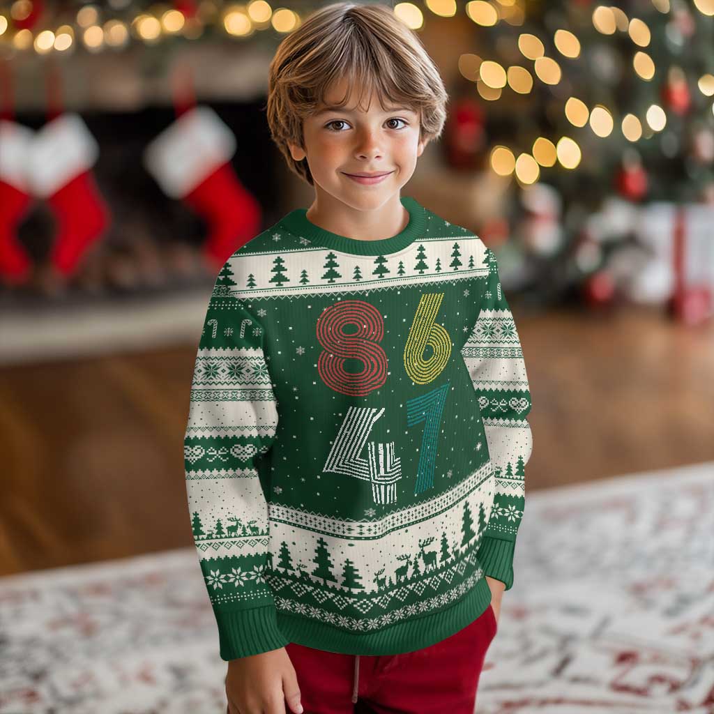 Retro 8647 Ugly Christmas Sweater Classic Retro Vintage 80s Subtle FDT TS10 Forest Green Beige Print Your Wear