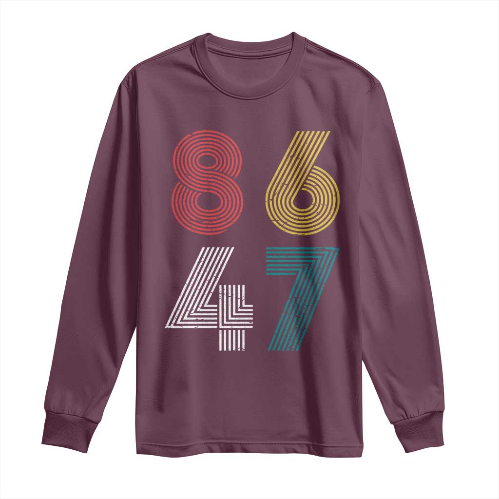 Retro 8647 Long Sleeve Shirt Classic Retro Vintage 80s Subtle FDT TS10 Maroon Print Your Wear
