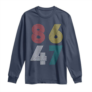 Retro 8647 Long Sleeve Shirt Classic Retro Vintage 80s Subtle FDT TS10 Navy Print Your Wear