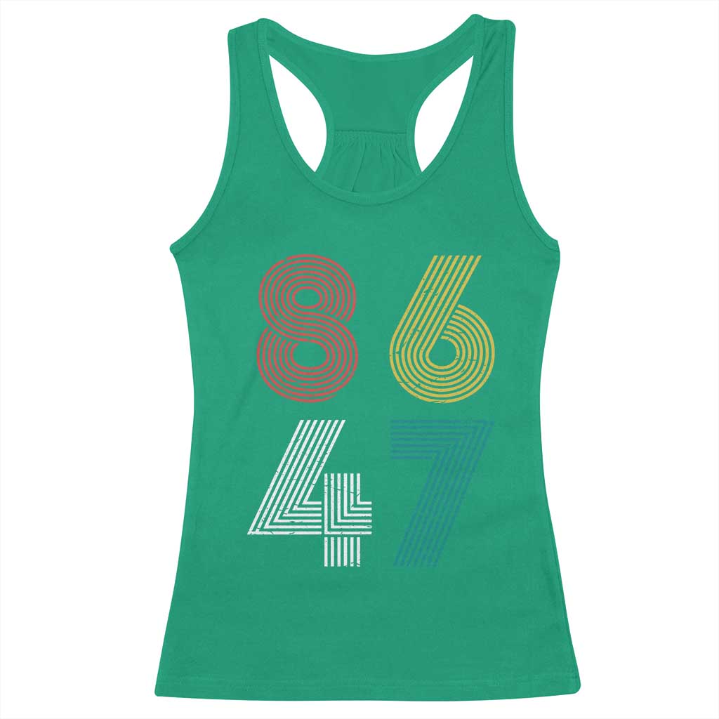 Retro 8647 Racerback Tank Top Classic Retro Vintage 80s Subtle FDT TS10 Irish Green Print Your Wear
