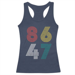 Retro 8647 Racerback Tank Top Classic Retro Vintage 80s Subtle FDT TS10 Navy Print Your Wear