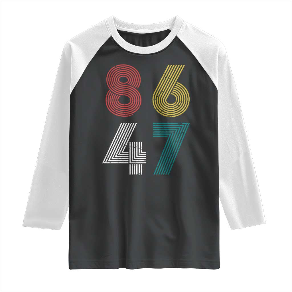 Retro 8647 Raglan Shirt Classic Retro Vintage 80s Subtle FDT TS10 Black White Print Your Wear
