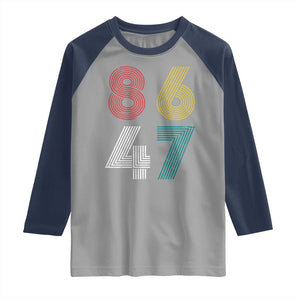 Retro 8647 Raglan Shirt Classic Retro Vintage 80s Subtle FDT TS10 Sport Gray Navy Print Your Wear