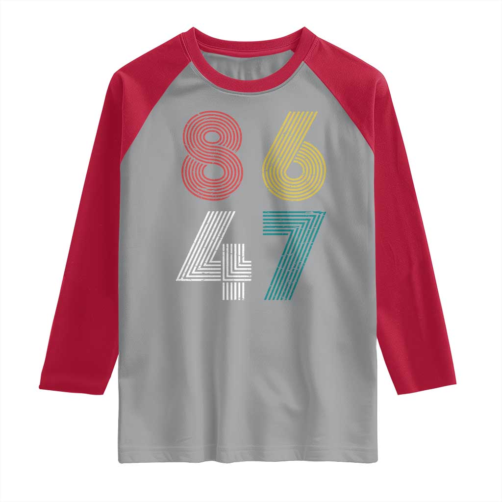 Retro 8647 Raglan Shirt Classic Retro Vintage 80s Subtle FDT TS10 Sport Gray Red Print Your Wear