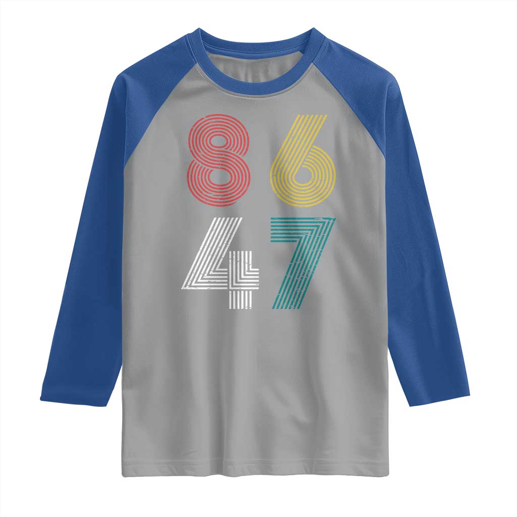 Retro 8647 Raglan Shirt Classic Retro Vintage 80s Subtle FDT TS10 Sport Gray Royal Print Your Wear