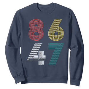 Retro 8647 Sweatshirt Classic Retro Vintage 80s Subtle FDT TS10 Navy Print Your Wear