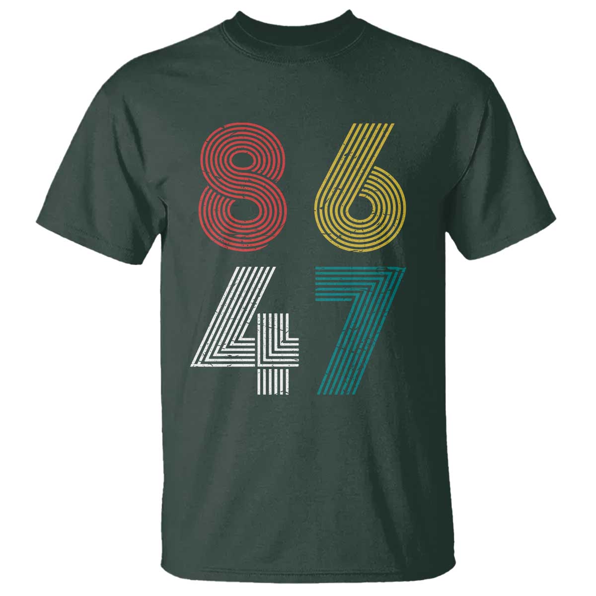 Retro 8647 T Shirt - Classic Vintage 80s Subtle FDT Political Humor Tee TS10 Dark Forest Green Print Your Wear