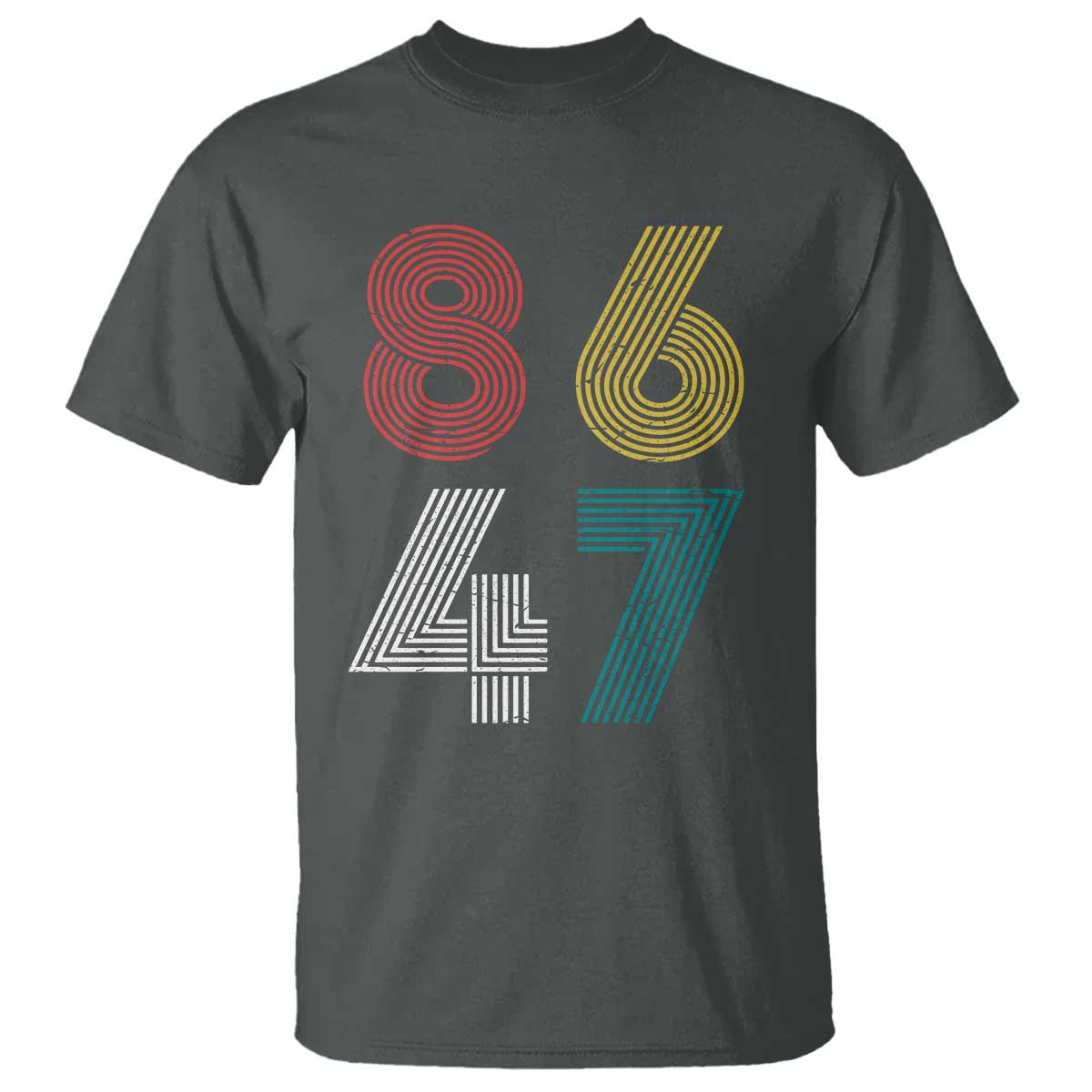 Retro 8647 T Shirt - Classic Vintage 80s Subtle FDT Political Humor Tee TS10 Dark Heather Print Your Wear