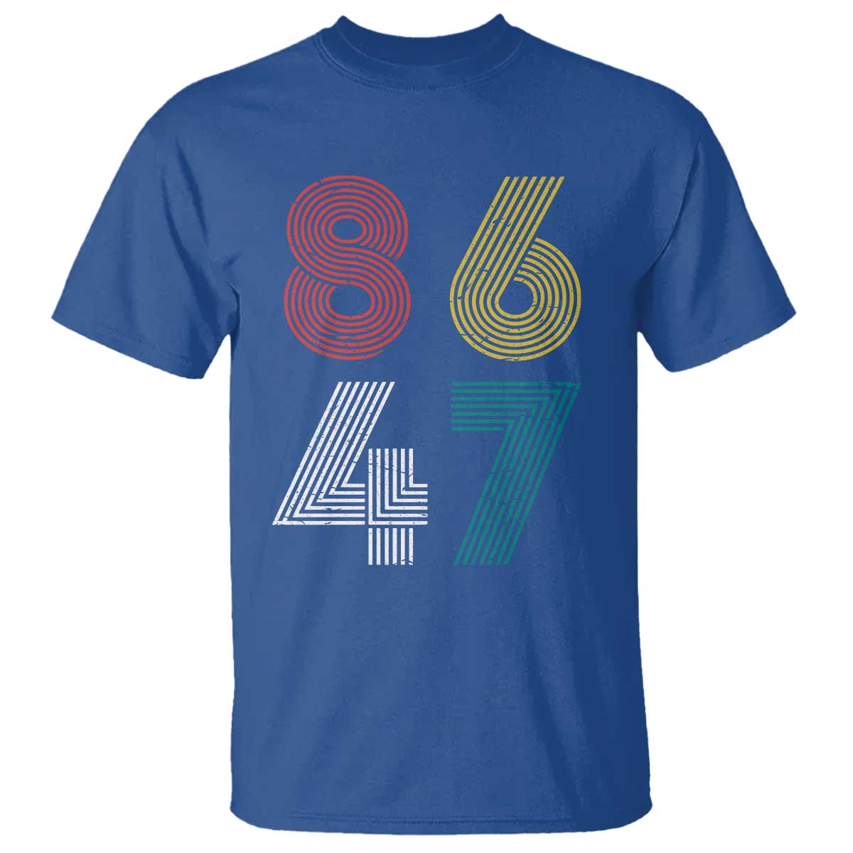 Retro 8647 T Shirt - Classic Vintage 80s Subtle FDT Political Humor Tee TS10 Royal Blue Print Your Wear