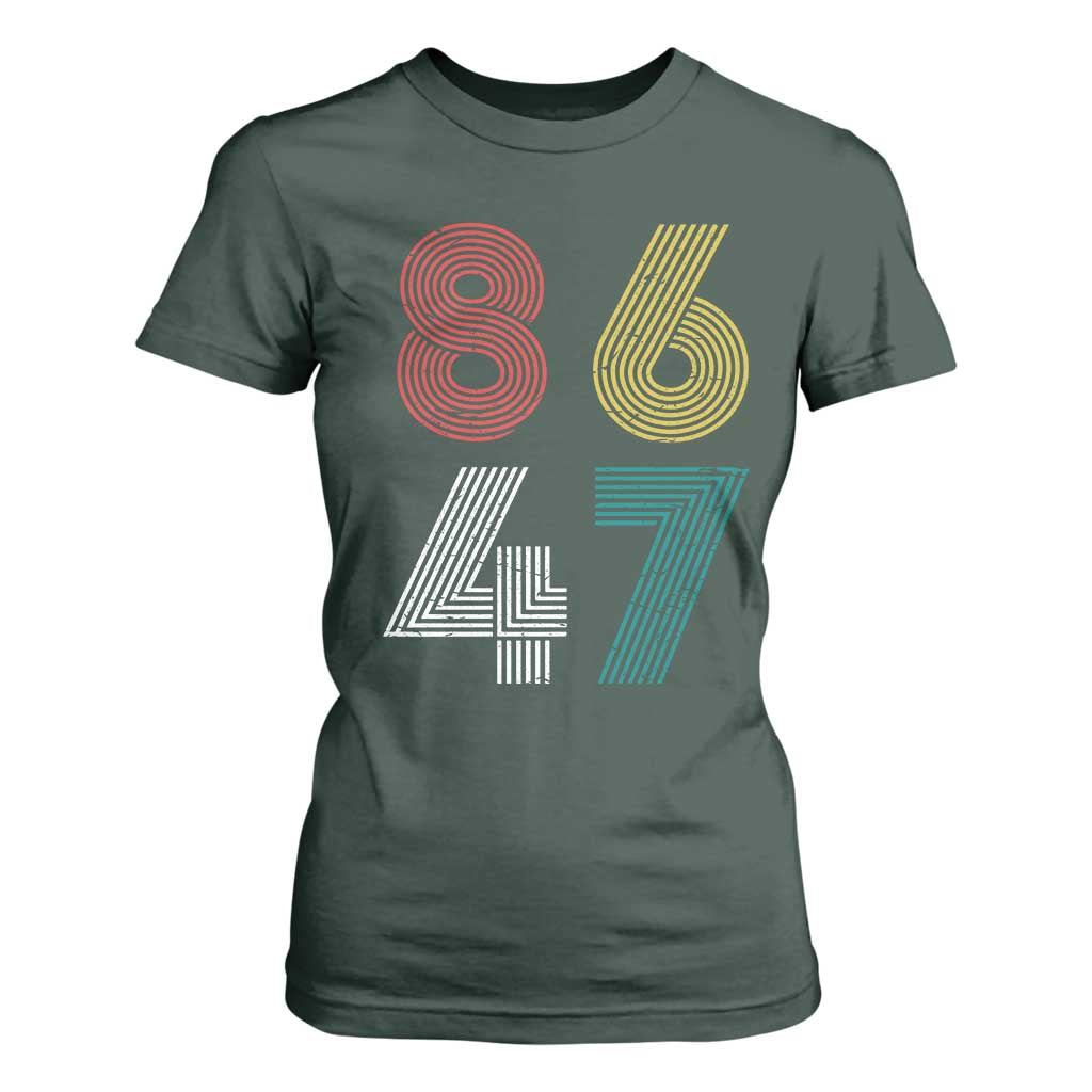Retro 8647 T Shirt For Women - Classic Retro Vintage 80s Subtle FDT TS10 Dark Forest Green Print Your Wear
