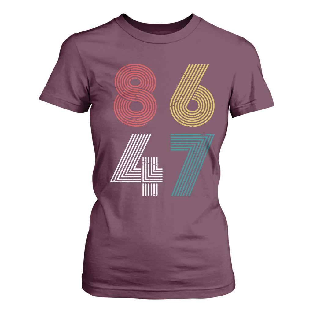 Retro 8647 T Shirt For Women - Classic Retro Vintage 80s Subtle FDT TS10 Maroon Print Your Wear