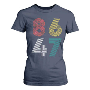 Retro 8647 T Shirt For Women Classic Retro Vintage 80s Subtle FDT TS10 Navy Print Your Wear