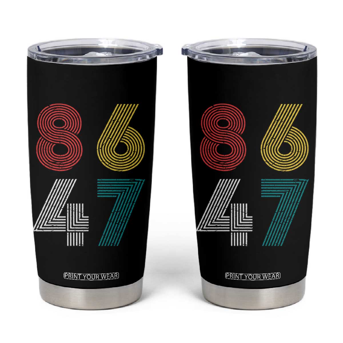 Retro 8647 Tumbler Cup Classic Retro Vintage 80s Subtle FDT TS10 Black Print Your Wear