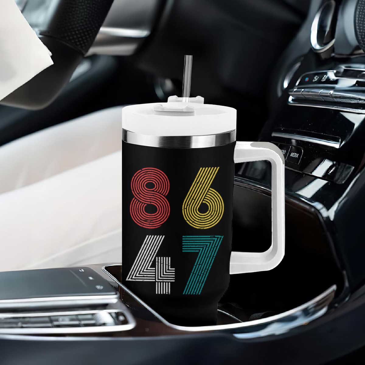 Retro 8647 Tumbler With Handle Classic Retro Vintage 80s Subtle FDT TS10 Print Your Wear