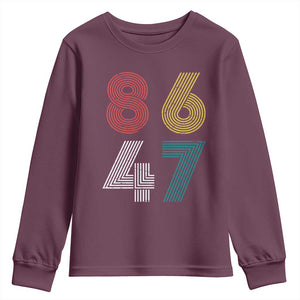 Retro 8647 Youth Sweatshirt Classic Retro Vintage 80s Subtle FDT TS10 Maroon Print Your Wear
