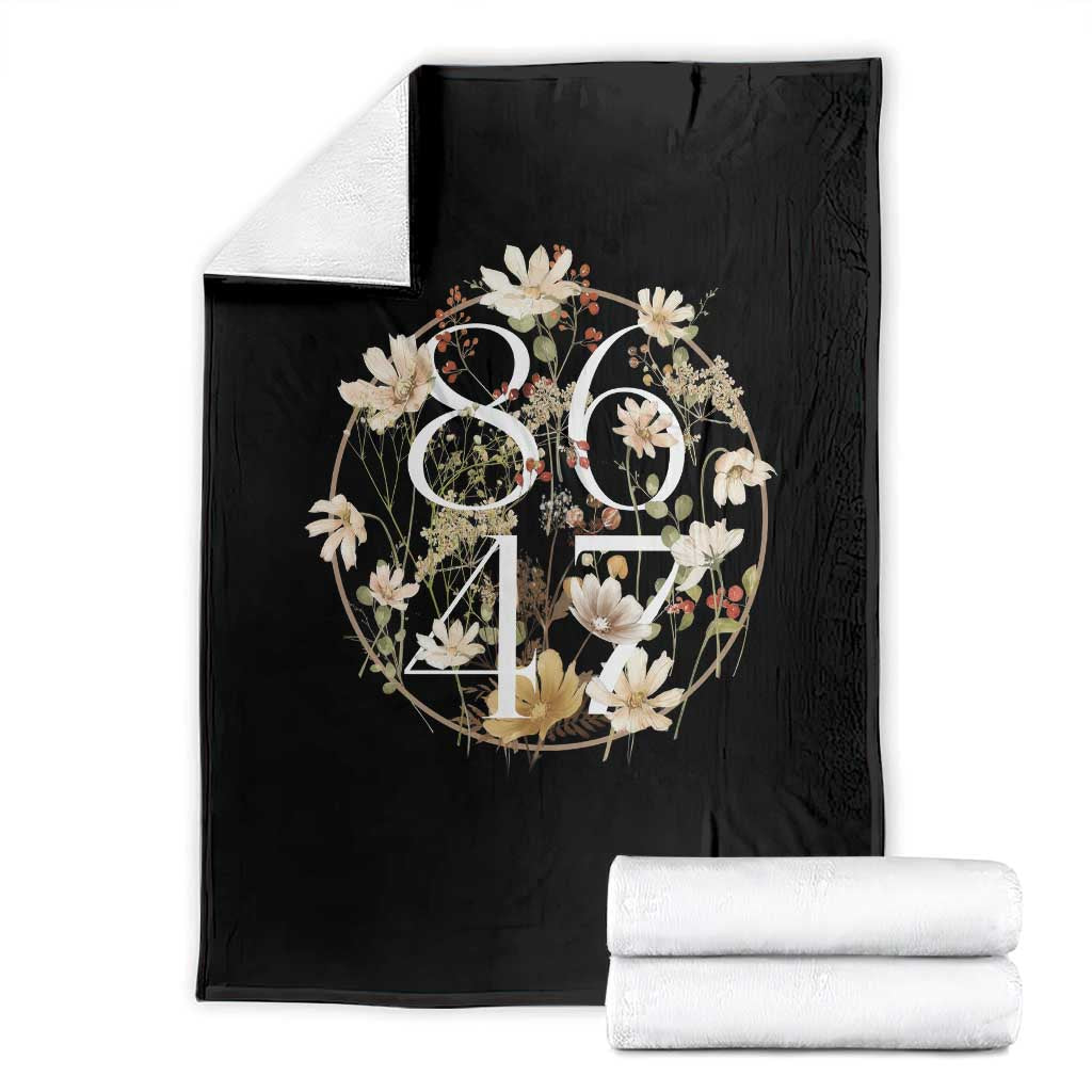 Retro 8647 Throw Blanket Subtle FDT Wild Flower Aesthetic TS10 Black Print Your Wear