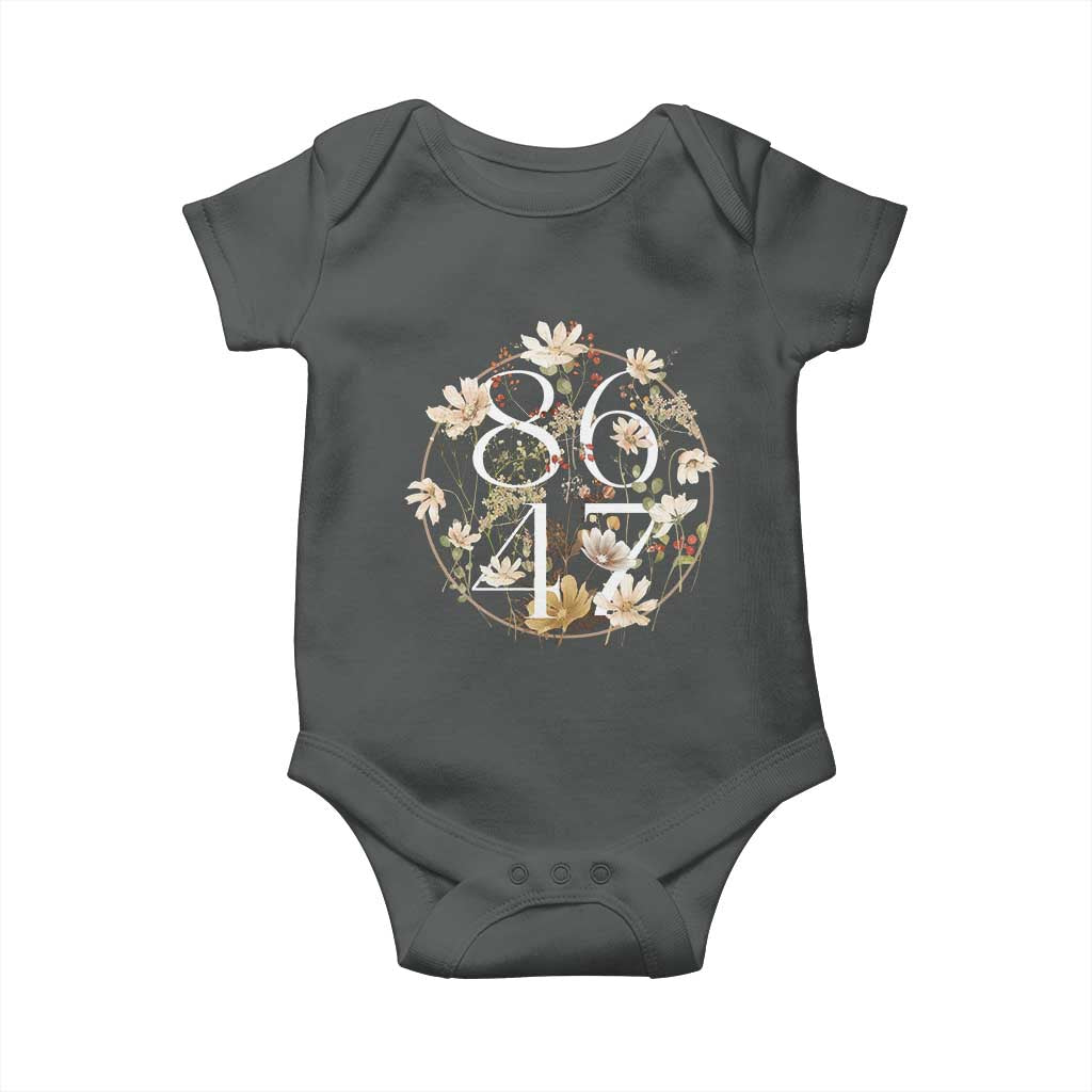 Retro 8647 Baby Onesie Subtle FDT Wild Flower Aesthetic TS10 Dark Heather Print Your Wear